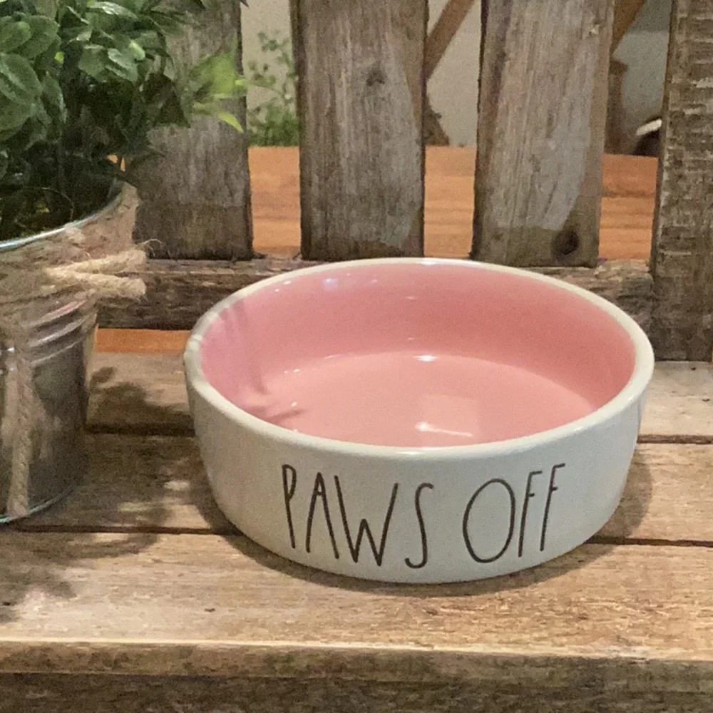 Rae Dunn PAWS OFF Pet Bowl